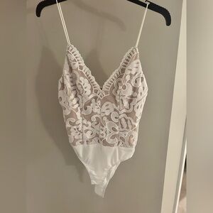 Hello Molly Ivory Floral Lace Bodysuit